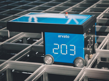 Robotics and automation in an Arvato warehouse illustrating innovation in modern supply chain logistics
