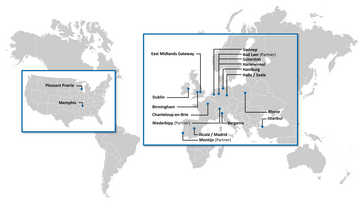 a map of the arvato healthcare logistics network sites